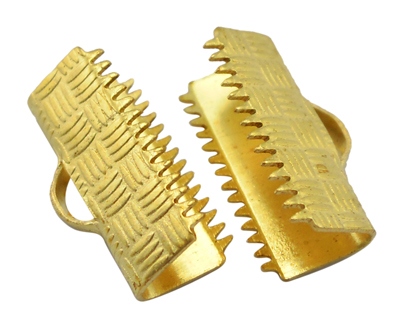 Terminal dourado com dentes - 13x7 mm (50 peças)MT-17
